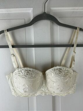 36C Sweet Nothings Maidenform Elegant Lace Strapless Bra Balconette Lined